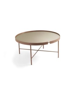 CHRIS TAVOLINO TONDO DIAM. 80 BASE CORTEN / PINAO SPECCHIO BRONZO -CICIRIELLO-ONDA LUCE