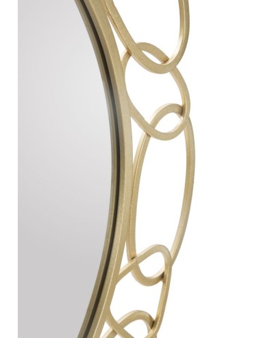 Chain Gold specchio d'arredamento glamour moderno in metallo oro opaco -MAURO FERRETTI