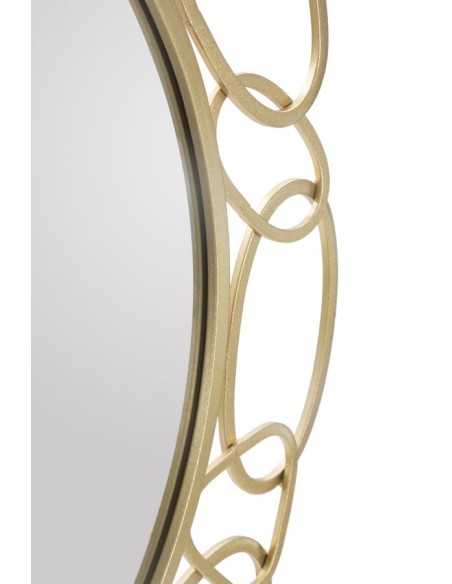 Chain Gold specchio d'arredamento glamour moderno in metallo oro opaco -MAURO FERRETTI