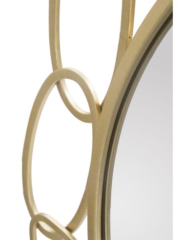 Chain Gold specchio d'arredamento glamour moderno in metallo oro opaco -MAURO FERRETTI