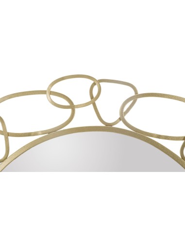 Chain Gold specchio d'arredamento glamour moderno in metallo oro opaco -MAURO FERRETTI