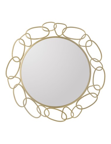 Chain Gold specchio d'arredamento glamour moderno in metallo oro opaco -MAURO FERRETTI