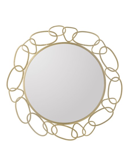 Chain Gold specchio d'arredamento glamour moderno in metallo oro opaco -MAURO FERRETTI