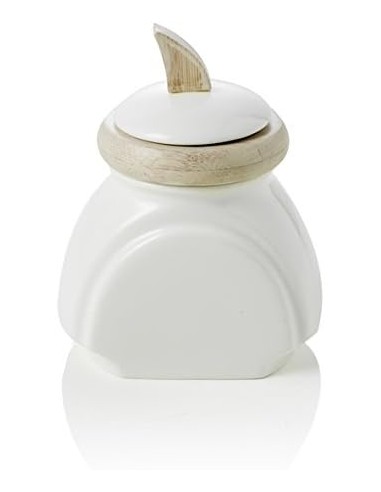 Aladino barattolo ermetico da cucina in porcellana e bambù naturale -BRANDANI