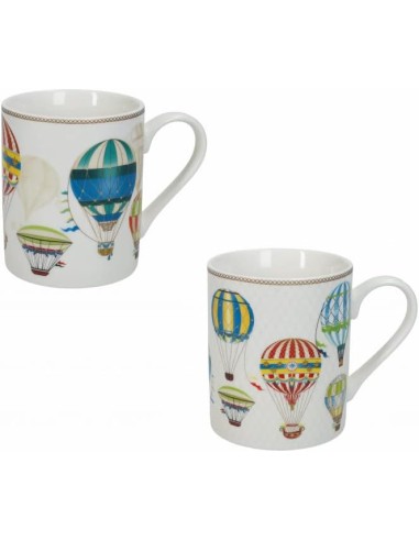 Set 2 tazze - MUG con decorazione Le mongolfiere -BRANDANI