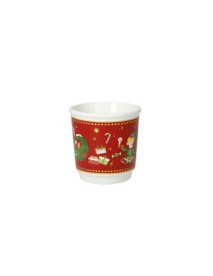 Elfomagia Set 4 tazze da caffè natalizia a bicchierino con decorazione del natale in new bone china -BRANDANI 2