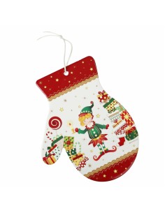 Elfomagia decorazione natalizia e sottopentola in ceramica e suchero con decorazione del natale elfo -BRANDANI