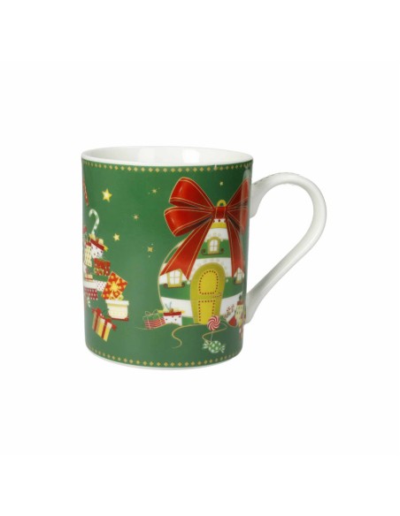 Elfomagia Set 2 tazze mug natalizie con decorazione elfo del natale in new bone china -BRANDANI