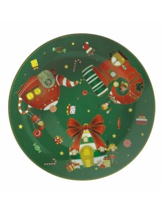 Elfomagia piatto natalizio da portata e panettone con decorazione del natale -BRANDANI