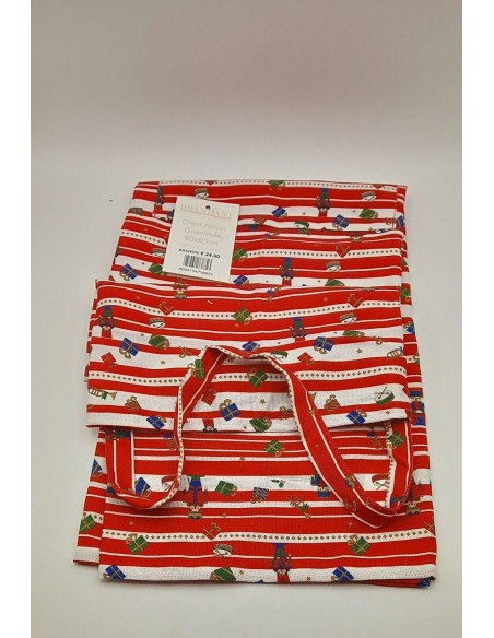 Grembiule natalizio rosso con decorazione del natale Lo Schiaccianoci -BRANDANI