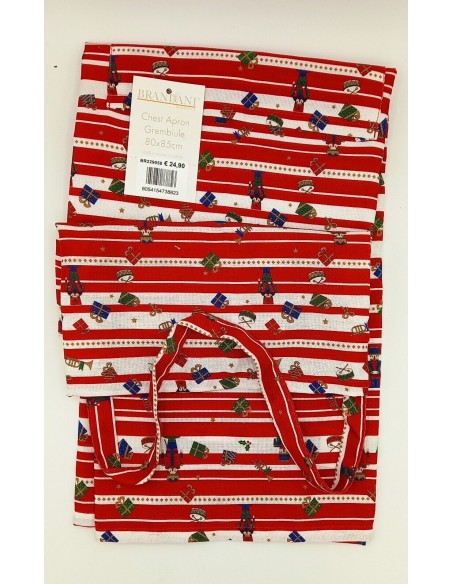 Grembiule natalizio rosso con decorazione del natale Lo Schiaccianoci -BRANDANI