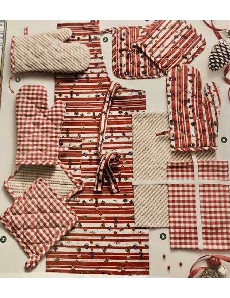 Grembiule natalizio rosso con decorazione del natale Lo Schiaccianoci -BRANDANI