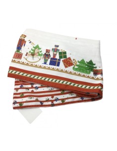Runner da tavola natalizio rosso con decorazione del natale lo Schiaccianoci -BRANDANI