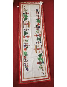 Runner da tavola natalizio rosso con decorazione del natale lo Schiaccianoci -BRANDANI 2