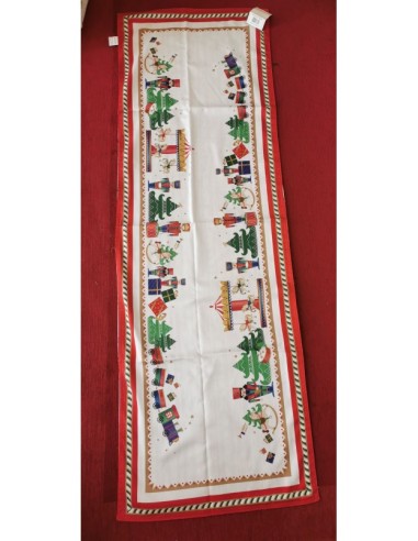 Runner da tavola natalizio rosso con decorazione del natale lo Schiaccianoci -BRANDANI