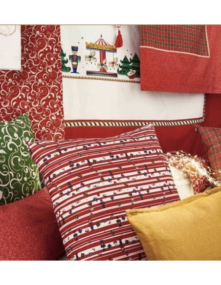 Cuscino natalizio quadrato con decorazione del natale Lo Schiaccianoci -BRANDANI