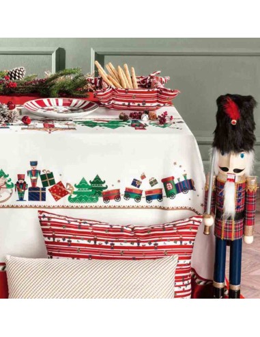 Tovaglia natalizia con decorazione del natale lo schiaccianoci per 10 persone -BRANDANI
