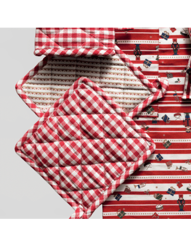 Set 2 presine natalizie Double Face con decorazione del natale Lo Schiaccanoci -BRANDANI