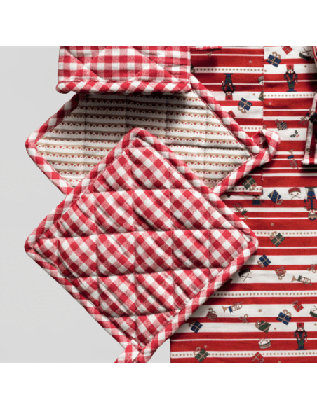 Set 2 presine natalizie Double Face con decorazione del natale Lo Schiaccanoci -BRANDANI
