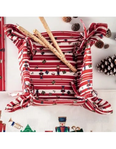 Cestino portapane natalizio con decorazione del natale Lo schiaccianoci -BRANDANI