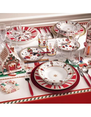 Servizio tavola natalizio 18 pezzi con decorazione del natale Lo Schiaccianoci -BRANDANI