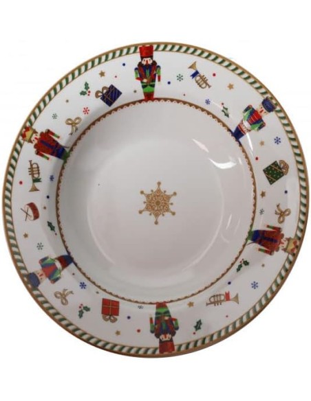 Servizio tavola natalizio 18 pezzi con decorazione del natale Lo Schiaccianoci -BRANDANI