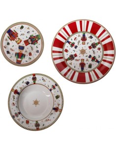 Servizio tavola natalizio 18 pezzi con decorazione del natale Lo Schiaccianoci -BRANDANI