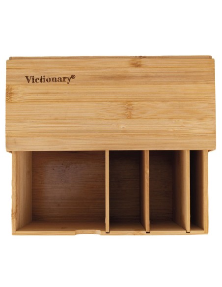 Victionary scatola in legno porta tè e tisane con 4 slot dal design raffinato organizza con stile le tue tisane e tè preferit...