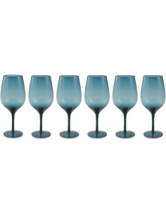 Happy Hour set 6 calici moderni contemporanei in vetro blu -VILLA D' ESTE