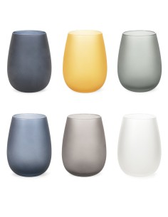 Cala Dorada set 6 bicchieri acqua moderni contemporanei in vetro opaco frosted -VILLA D' ESTE