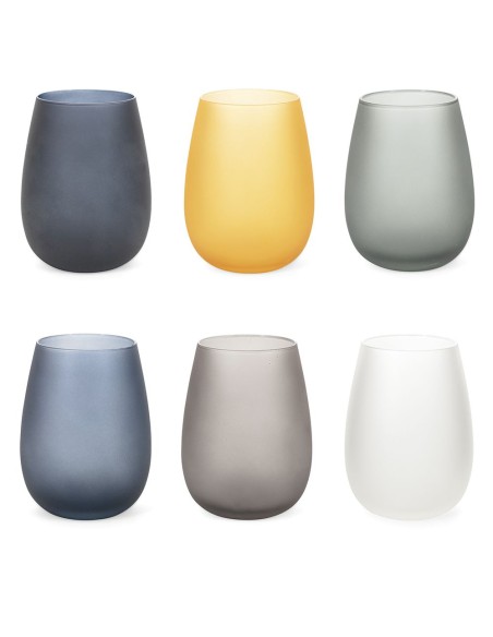 Cala Dorada set 6 bicchieri acqua moderni contemporanei in vetro opaco frosted -VILLA D' ESTE