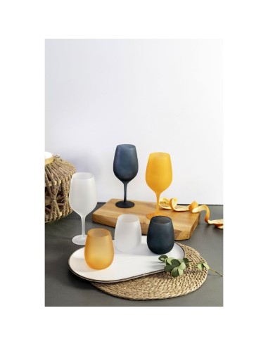 Cala Dorada set 6 bicchieri acqua moderni contemporanei in vetro opaco frosted -VILLA D' ESTE