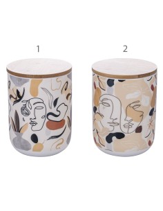 Face to Grey set 2 baratoli moderni arte astratta con tappo in legno -VILLA D' ESTE