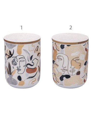 Face to Grey set 2 baratoli moderni arte astratta con tappo in legno -VILLA D' ESTE