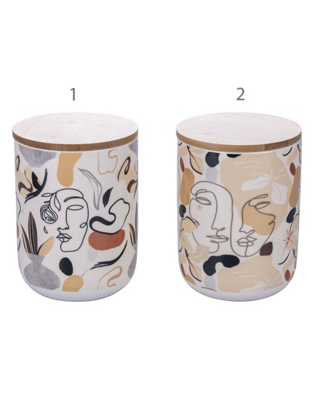 Face to Grey set 2 baratoli moderni arte astratta con tappo in legno -VILLA D' ESTE