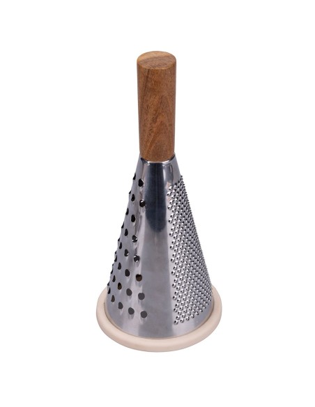 Grattugia moderna multifuzione 3 lame inox e manico in legno -VILLA D' ESTE