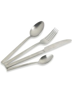 Lexington set posate 24 pezzi minimal moderno contemporaneo in acciaio silver opaco -VILLA D' ESTE