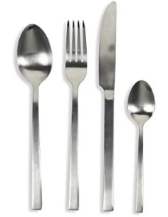 Lexington set posate 24 pezzi minimal moderno contemporaneo in acciaio silver opaco -VILLA D' ESTE 2