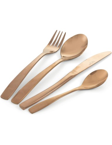 Medison set posate 24 ezzi moderno contemporaneo vintage in acciaio finitura copper rame -VILLA D' ESTE
