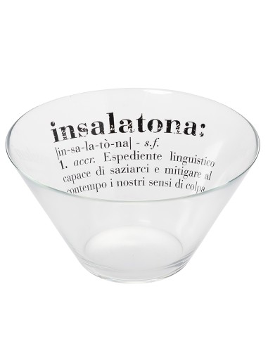 Victionary insalatiera in vetro trasparente moderna con scritta insalatona esalta la presentazione delle tue creazioni culina...