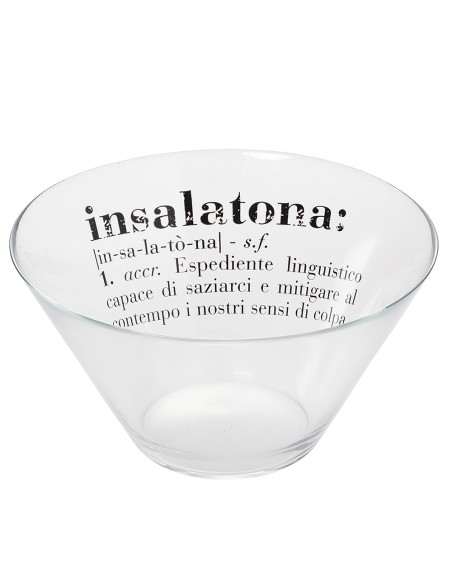 Victionary insalatiera in vetro trasparente moderna con scritta insalatona esalta la presentazione delle tue creazioni culina...
