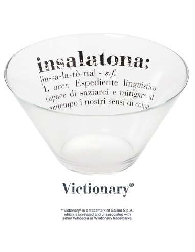 Victionary insalatiera in vetro trasparente moderna con scritta insalatona esalta la presentazione delle tue creazioni culina...