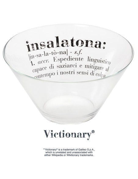 Victionary insalatiera in vetro trasparente moderna con scritta insalatona esalta la presentazione delle tue creazioni culina...