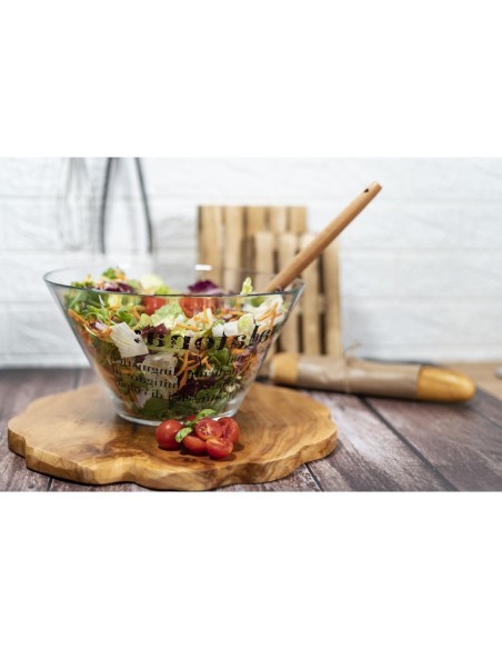 Victionary insalatiera in vetro trasparente moderna con scritta insalatona esalta la presentazione delle tue creazioni culina...
