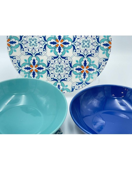 Porto servizio piatti 18 pezzi elegante decorazione maioliche per una tavola elegante raffinata ed accogliente -VILLA D' ESTE