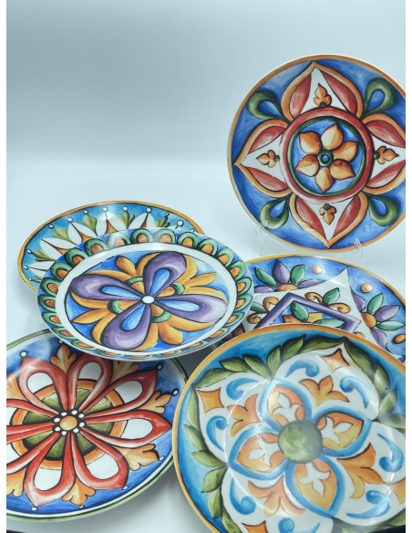 Maioliche servizio piatti 18 pezzi elegante decorazione maioliche per una tavola raffinata e accogliente -VILLA D' ESTE