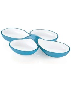 Grace set 2 antipastiere moderne nel brioso colore azzurro mare per freschi e sfiziosi aperitivi ed antipasti con gli amici -...