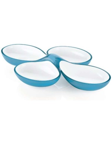 Grace set 2 antipastiere moderne nel brioso colore azzurro mare per freschi e sfiziosi aperitivi ed antipasti con gli amici -...