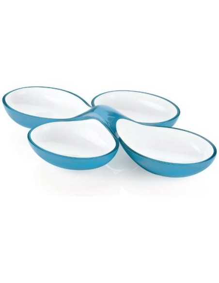 Grace set 2 antipastiere moderne nel brioso colore azzurro mare per freschi e sfiziosi aperitivi ed antipasti con gli amici -...