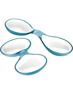 Grace set 2 antipastiere moderne nel brioso colore azzurro mare per freschi e sfiziosi aperitivi ed antipasti con gli amici -... 2